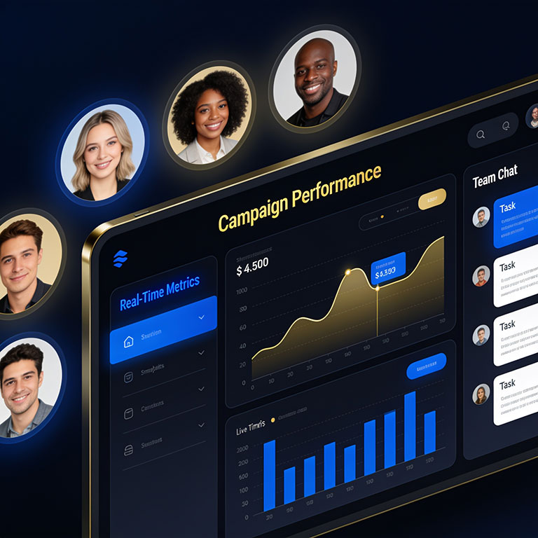 Team collaboration workspace with shared campaigns, Unibox, and whitelabel branding